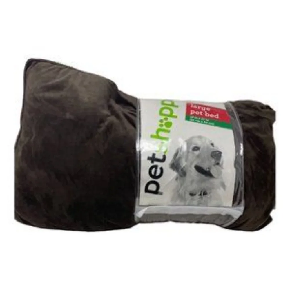 Pet Shoppe Large Pet Bed 36” x 27” Soft Machine Washable Brown Ribbed Bottom